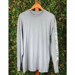 Mens Grey Original Fit Medium Carhartt Long Sleeve T-Shirt